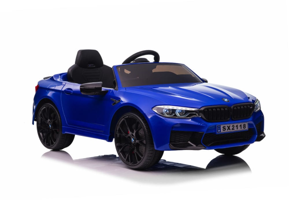 Licensed BMW M5 24V Kids Electric Car - Premium Sedan with Pull Handle (Blue)