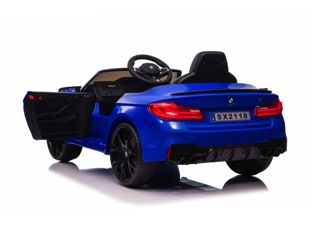 Licensed BMW M5 24V Kids Electric Car - Premium Sedan with Pull Handle (Blue)