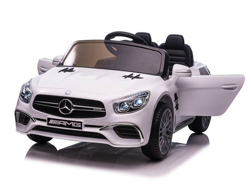 Licensed Mercedes-Benz SL65 AMG 12V Kids Electric Car - Compact Convertible (White)