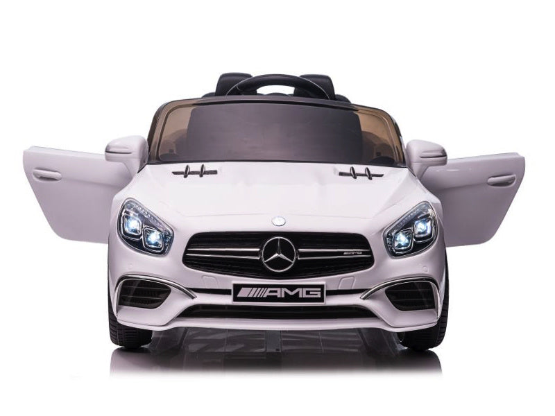 Licensed Mercedes-Benz SL65 AMG 12V Kids Electric Car - Compact Convertible (White)