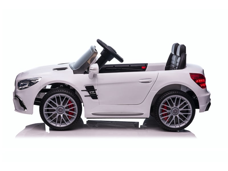 Licensed Mercedes-Benz SL65 AMG 12V Kids Electric Car - Compact Convertible (White)