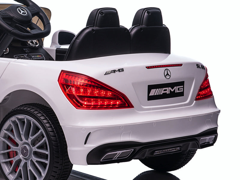 Licensed Mercedes-Benz SL65 AMG 12V Kids Electric Car - Compact Convertible (White)