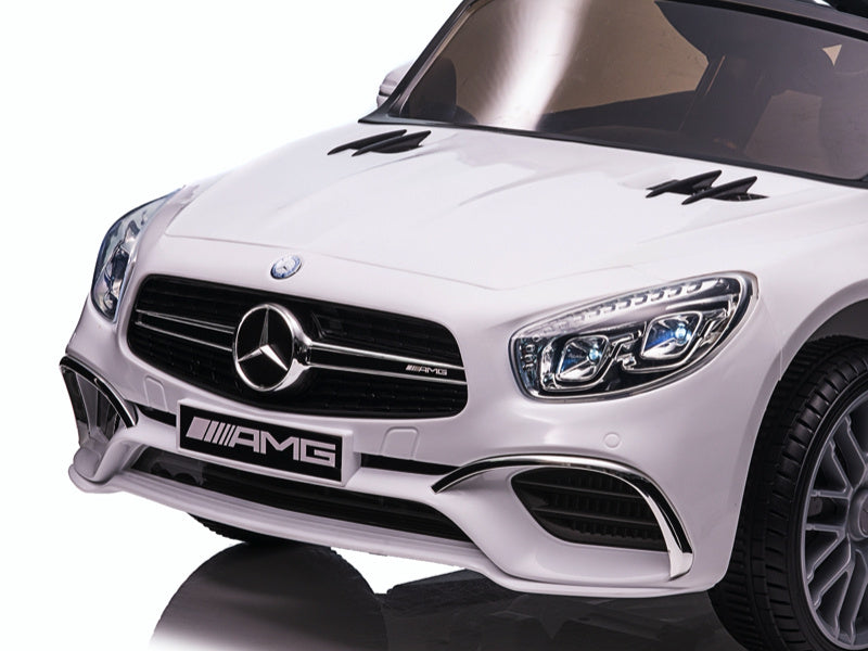 Licensed Mercedes-Benz SL65 AMG 12V Kids Electric Car - Compact Convertible (White)