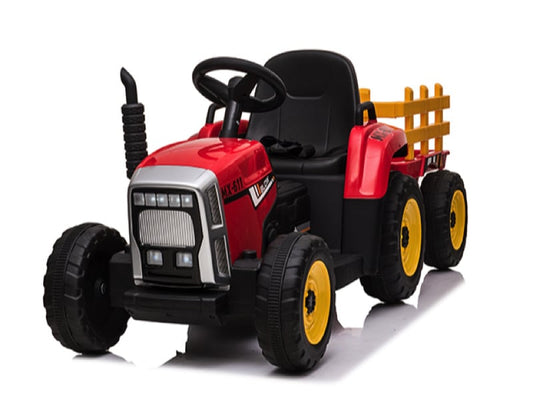 12V Electric Tractor for Kids - Farm Tractor with Trailer & Music Module