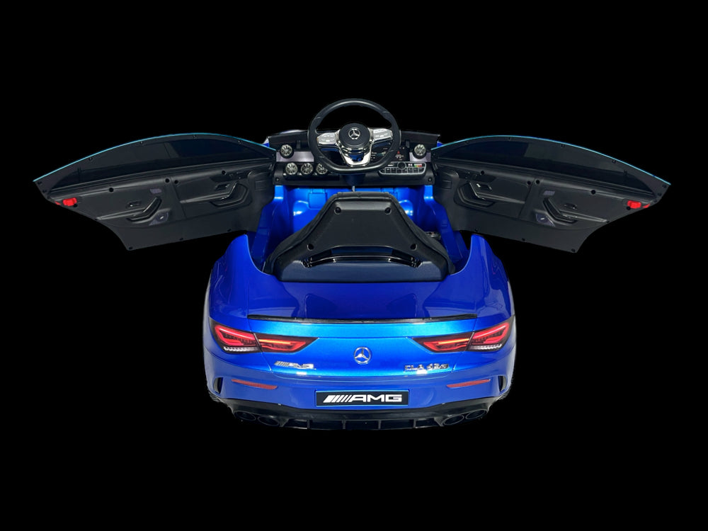 Licensed Mercedes CLA 45 S AMG 12V Kids Electric Car - 4WD Luxury Sedan (Blue)