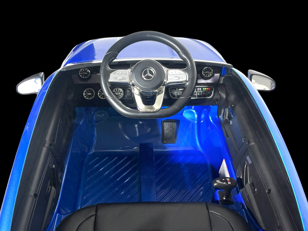 Licensed Mercedes CLA 45 S AMG 12V Kids Electric Car - 4WD Luxury Sedan (Blue)