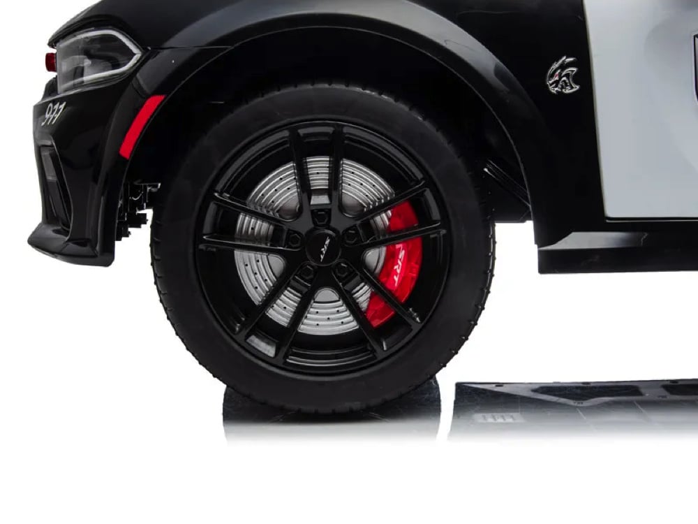 Dodge Charger SRT Police 12V Kids Electric Car - With Siren, Lights & Walkie Talkie (Black)