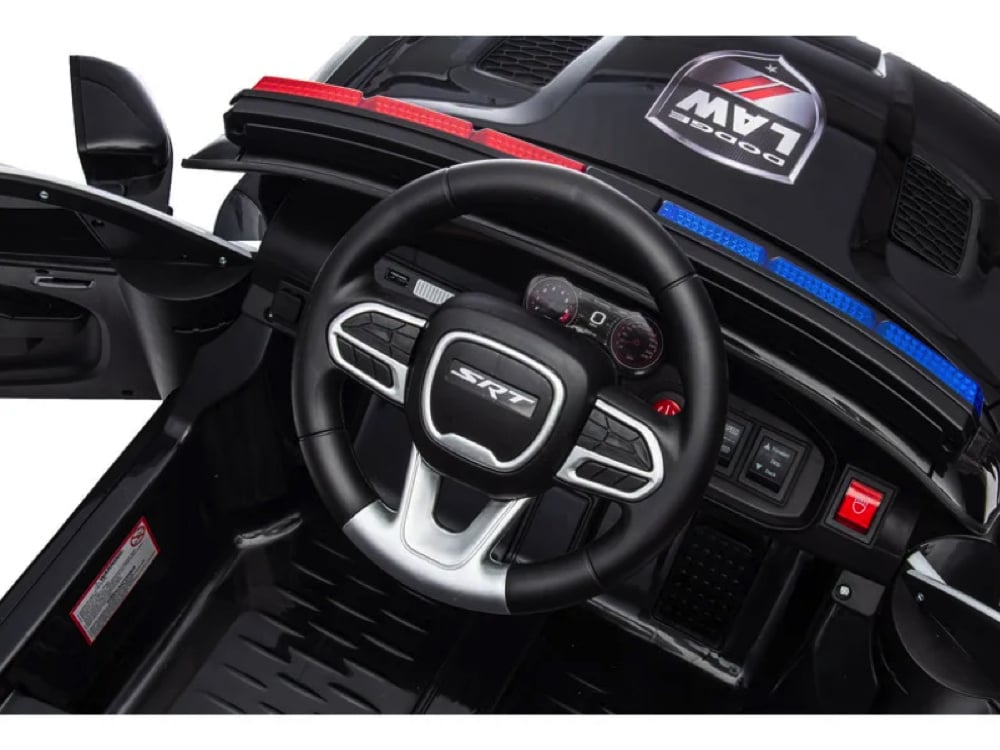 Dodge Charger SRT Police 12V Kids Electric Car - With Siren, Lights & Walkie Talkie (Black)